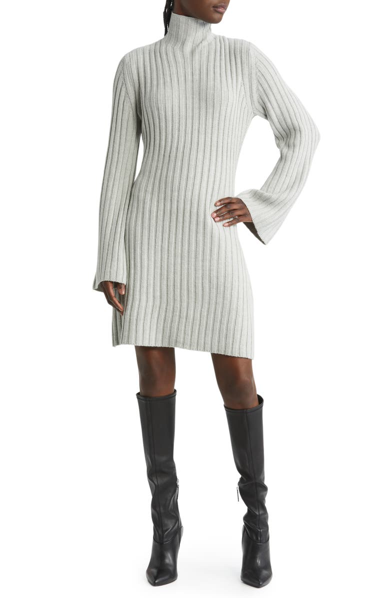 French Connection Babysoft Long Sleeve Rib Sweater Dress, Main, color, 