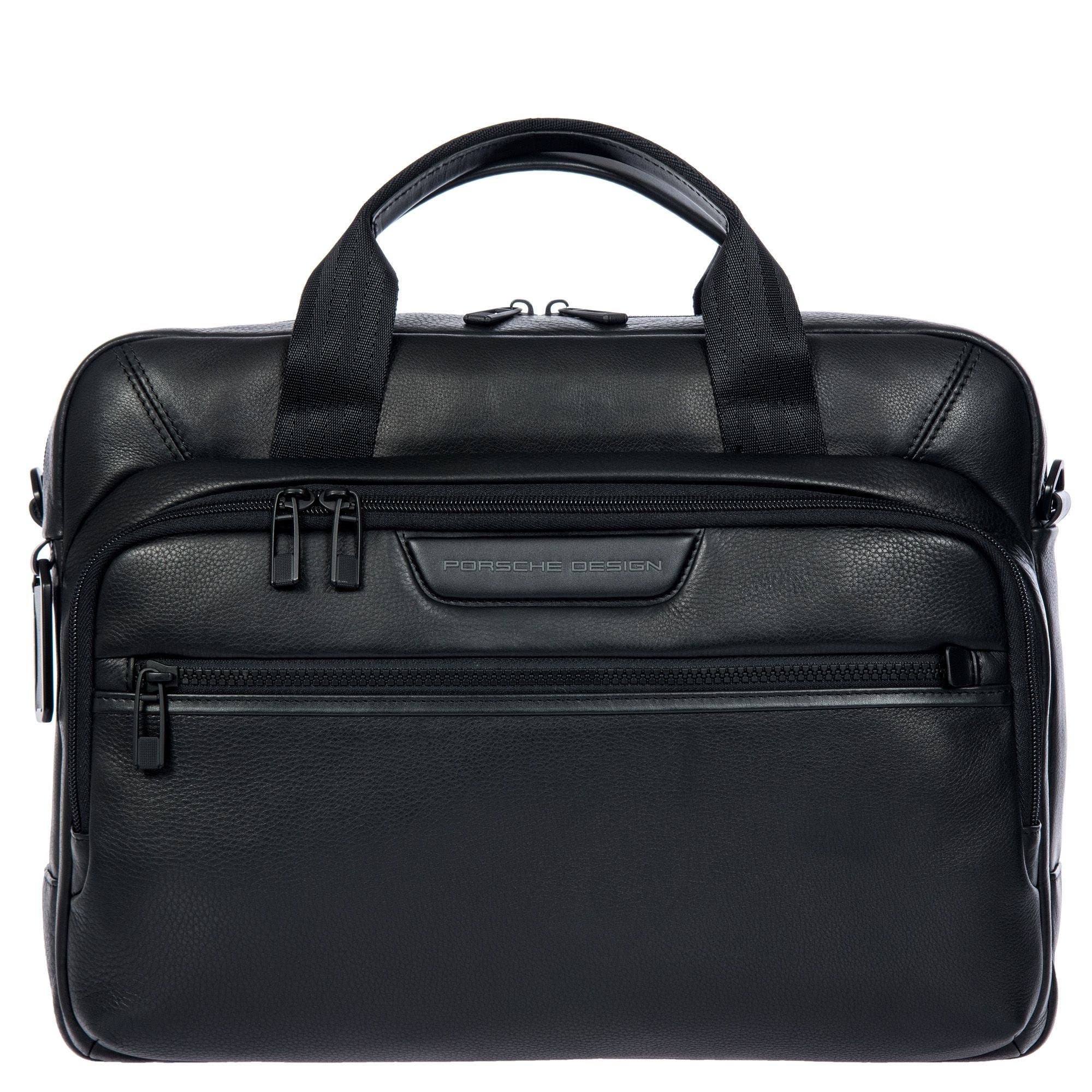 Porsche Design by Bric's Roadster Leather EVO Briefcase, Main, color, Black