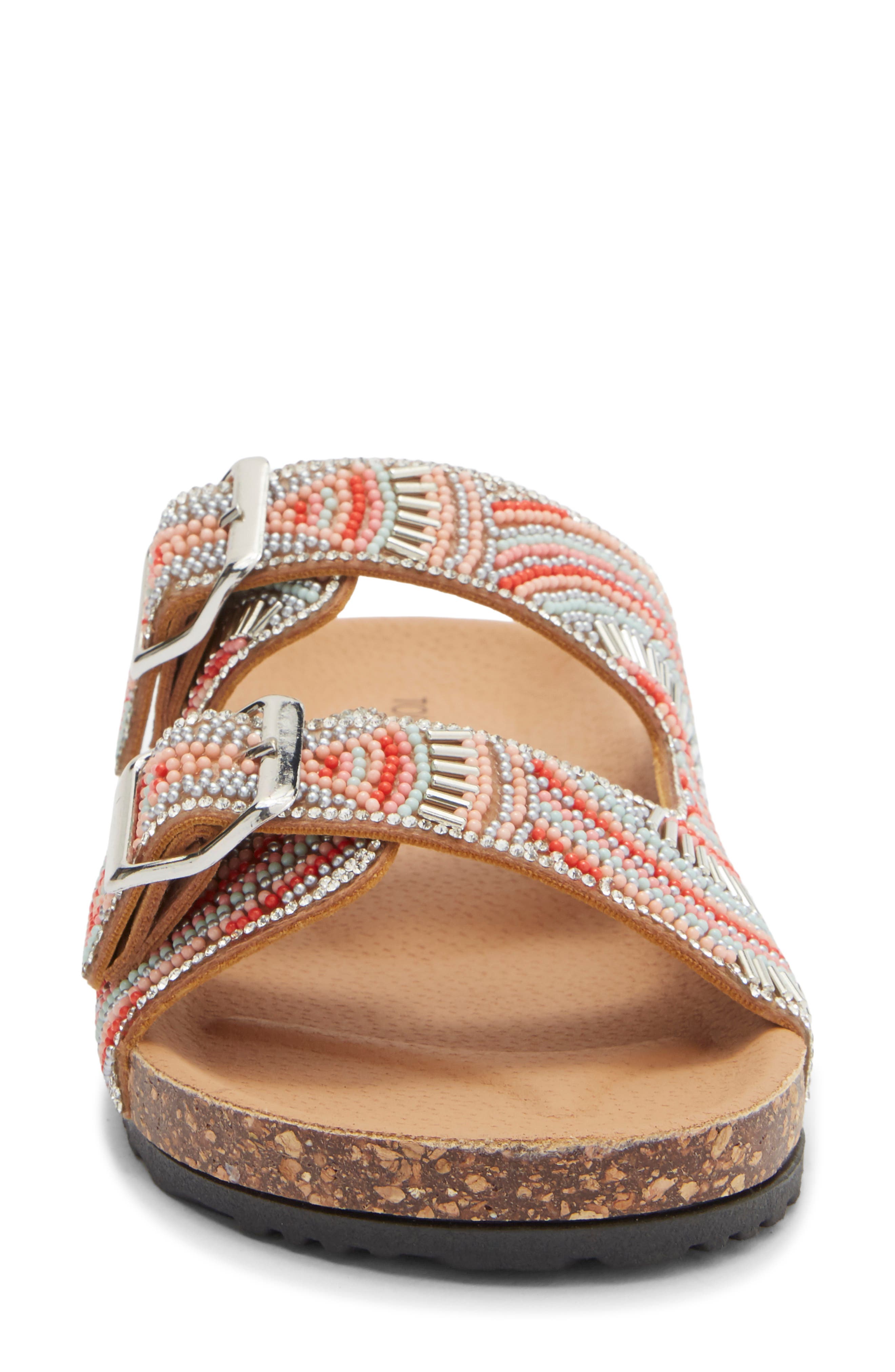 TOP MODA Spring Slide Sandal, Alternate, color, Multi Bead