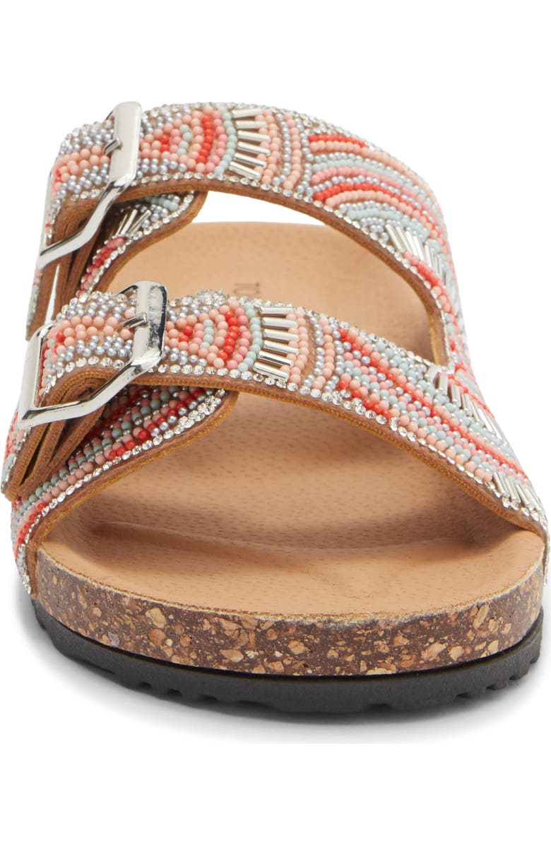 TOP MODA Spring Slide Sandal, Alternate, color, Multi Bead