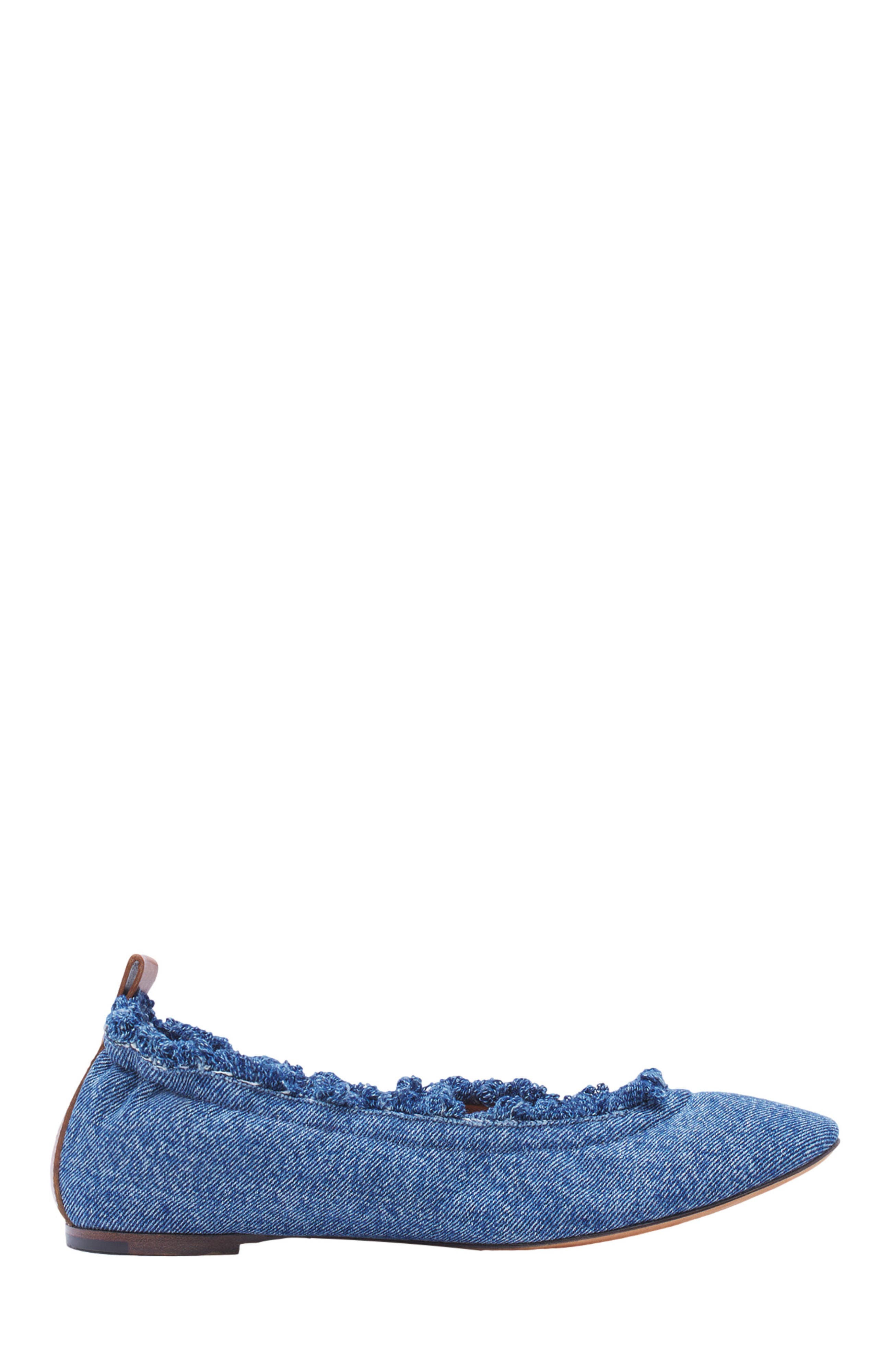 Lanvin THE BALLERINA FLAT IN DENIM, Main, color, 
