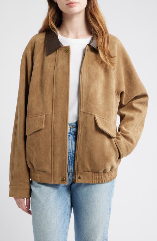 Thread & Supply Faux Suede Chore Coat In Brown