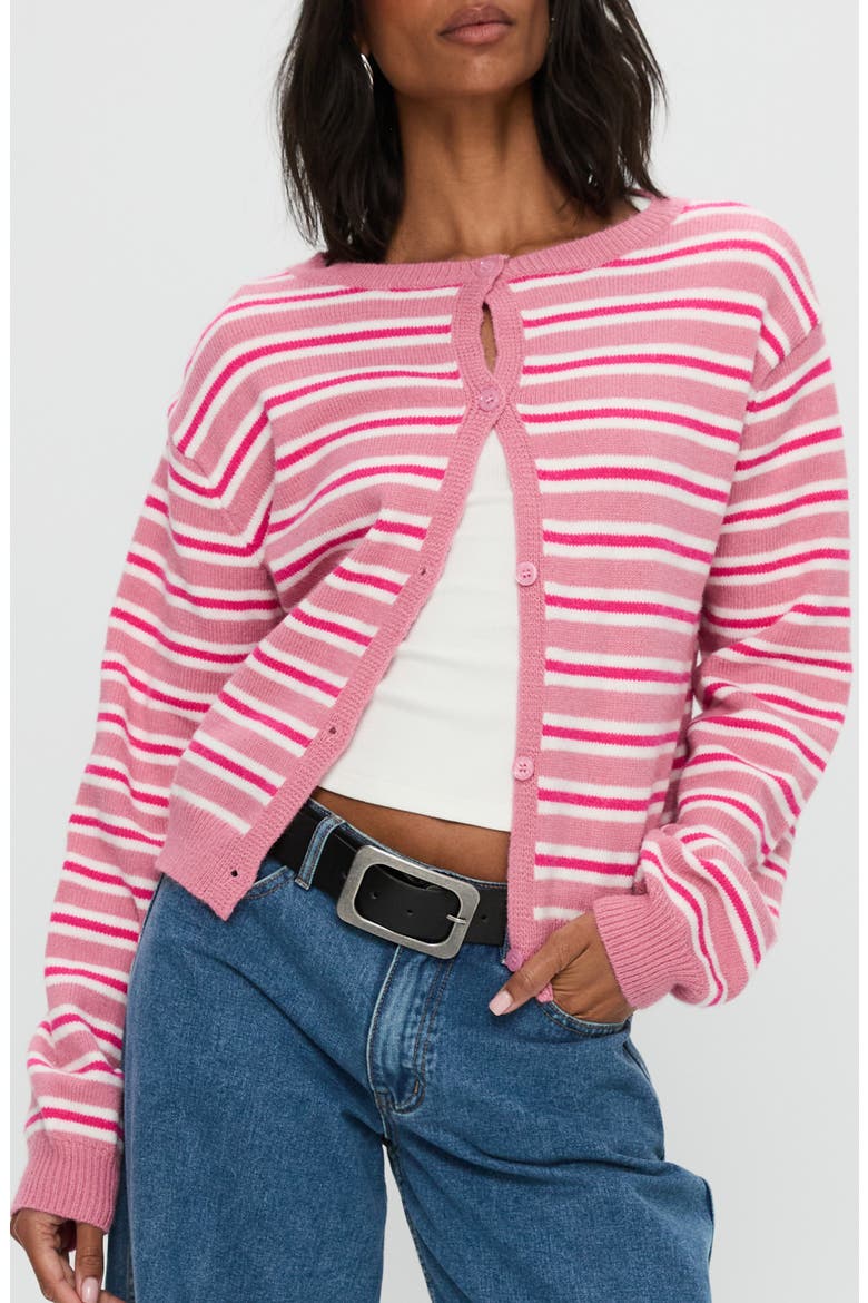 Heavenly Dream Stripe Cardigan, Main, color, PINK STRIPE