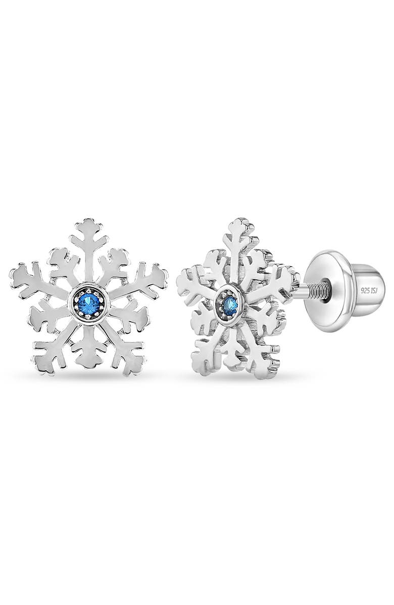 In Season Jewelry Winter Snowflake Earrings, Main, color, Blue