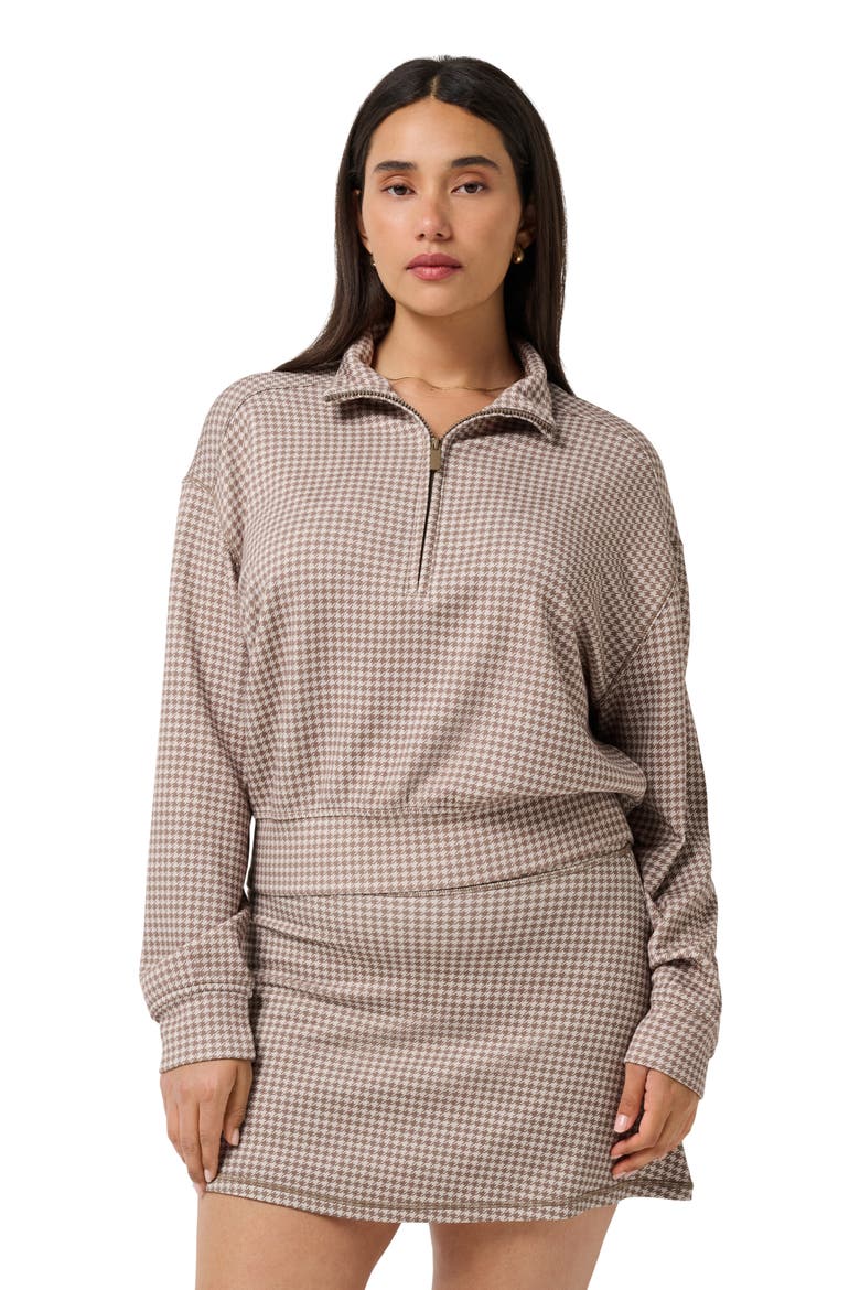 Skyloft Printed Quarter Zip Sweatshirt, Alternate, color, WALNUT MULTI