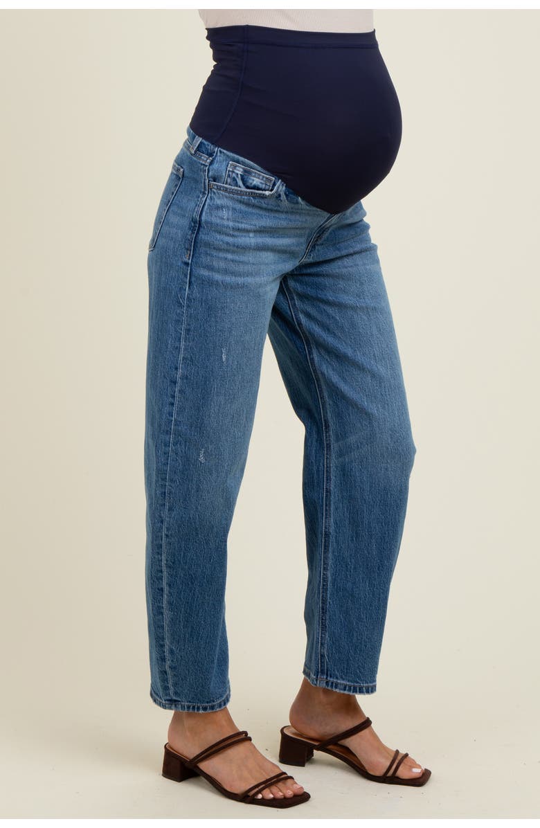PinkBlush Vintage Wash Ankle Straight Leg Maternity Jeans, Alternate, color, Blue
