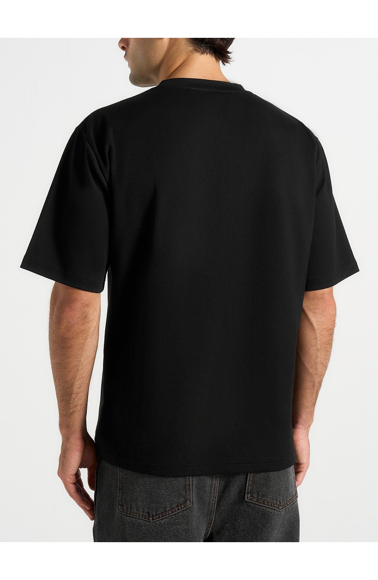 Manière De Voir Unisex Signature Relaxed Fit Cotton T-Shirt, Alternate, color, Black