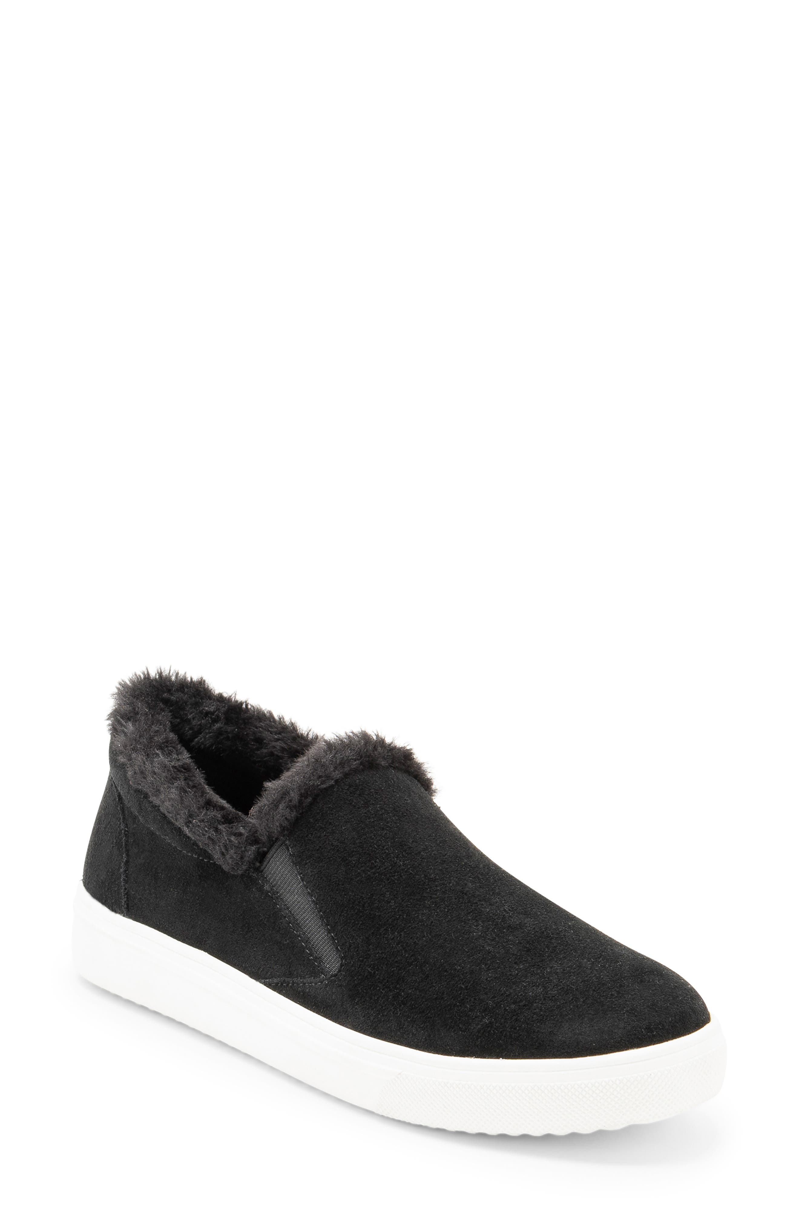 Blondo Gia Faux Fur Trim Waterproof Slip-On Sneaker, Main, color, 