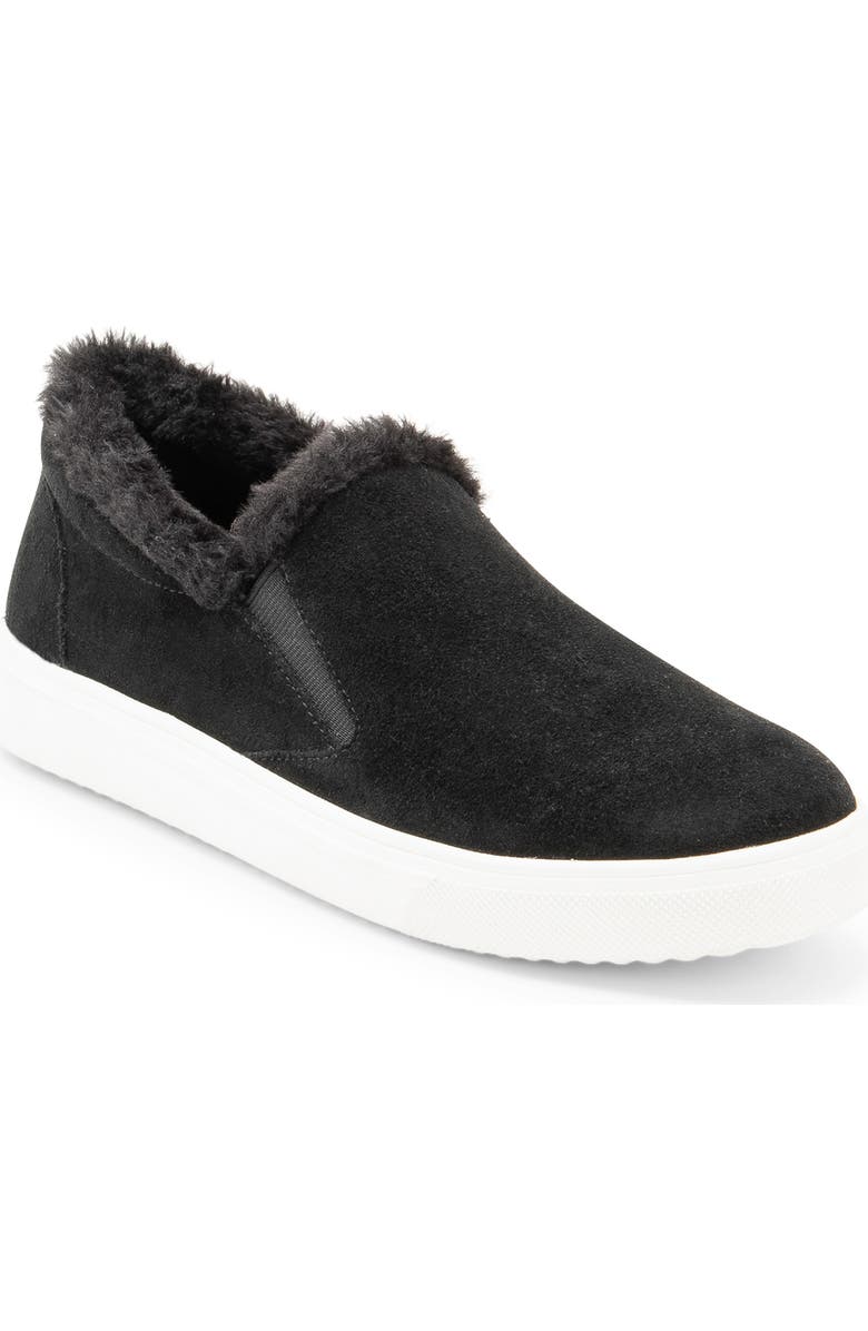 Blondo Gia Faux Fur Trim Waterproof Slip-On Sneaker, Main, color,