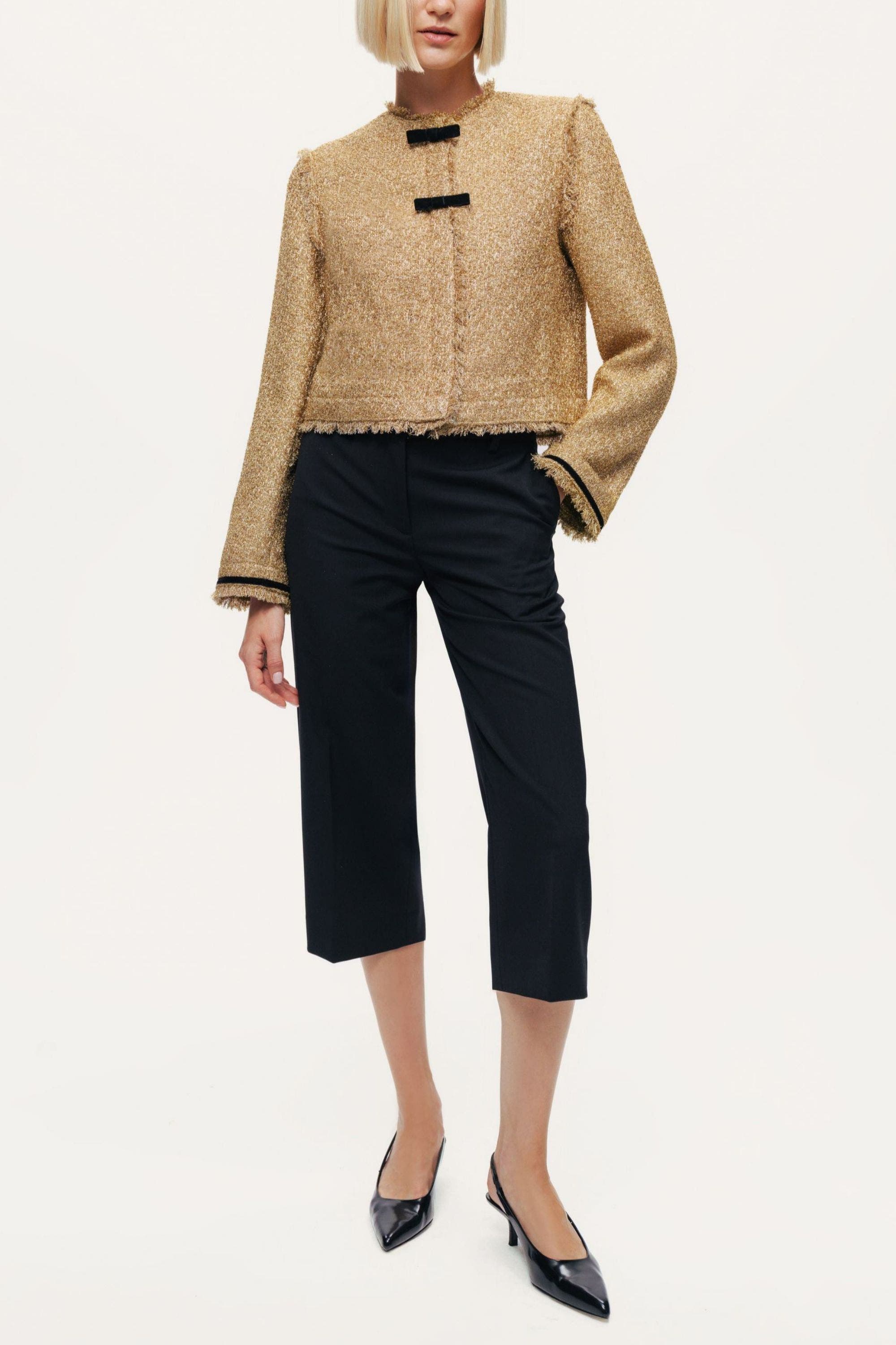 Textured Cropped Jacket - image 2