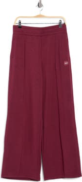 DKNY High Waist Pintuck Wide Leg Track Pants