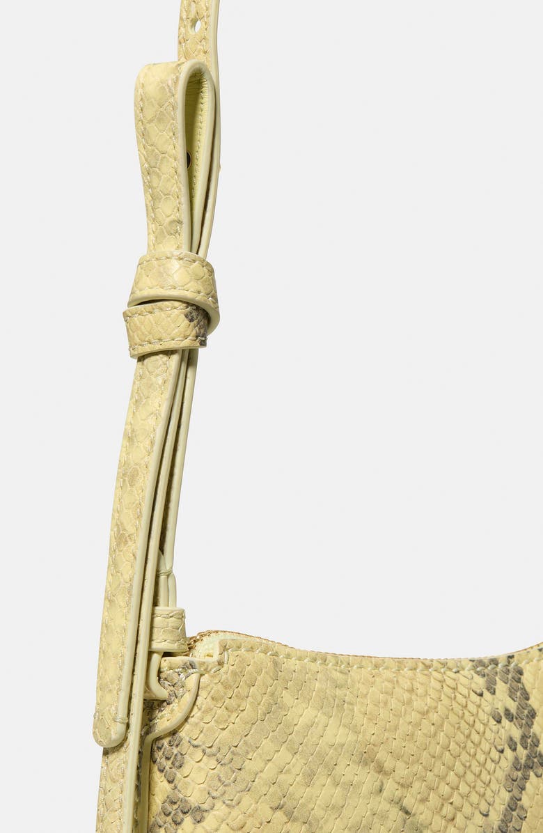 Kate Spade New York loop snakeskin embossed leather crossbody bag, Alternate, color, Pale Citron