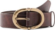 MANGO Hammered Buckle Faux Leather Belt