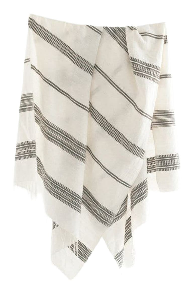 Aden Cotton Bath Towel, Alternate, color, Natural w/ Gray