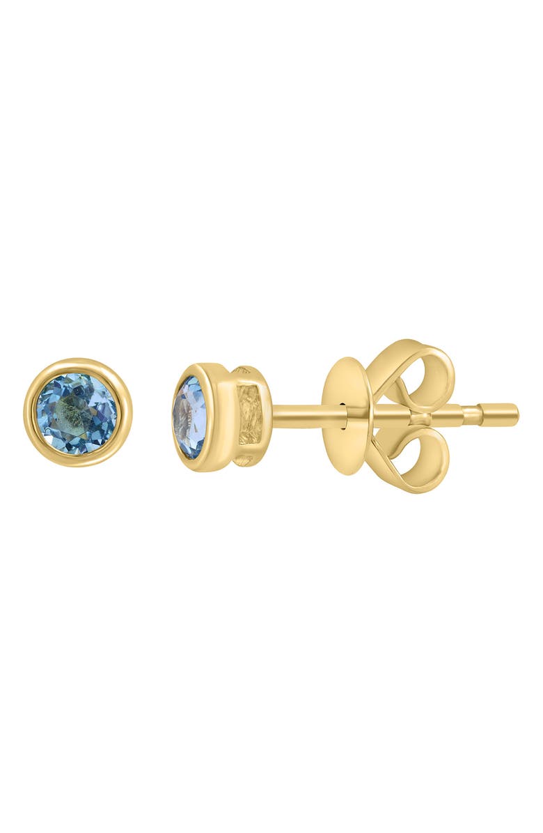 EFFY 14K Yellow Gold Blue Topaz Stud Earrings, Main, color,