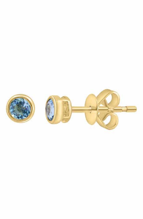 EFFY 14K Yellow Gold Blue Topaz Stud Earrings