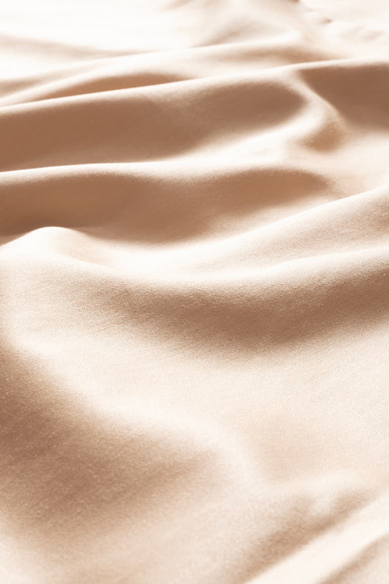 Solid Cotton Sateen 300 Thread Count King Flat Sheet, Alternate, color, Cream