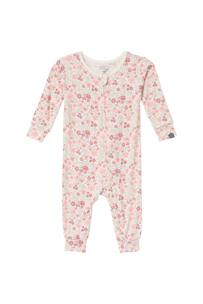 2-Pack Baby & Toddler Girls Dark Teal Rose Tight Fitting Footless Pajamas, Alternate, color, Ivory Floral