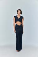 Jendue US Vonk Cut Out Denim Skirt - Stylish Women's Maxi