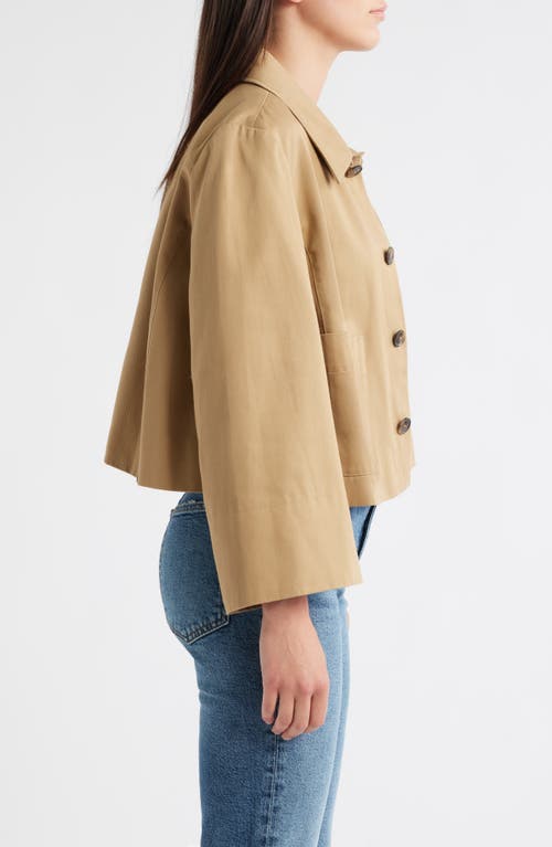 Frame Corduroy Collar Crop Jacket In Nude