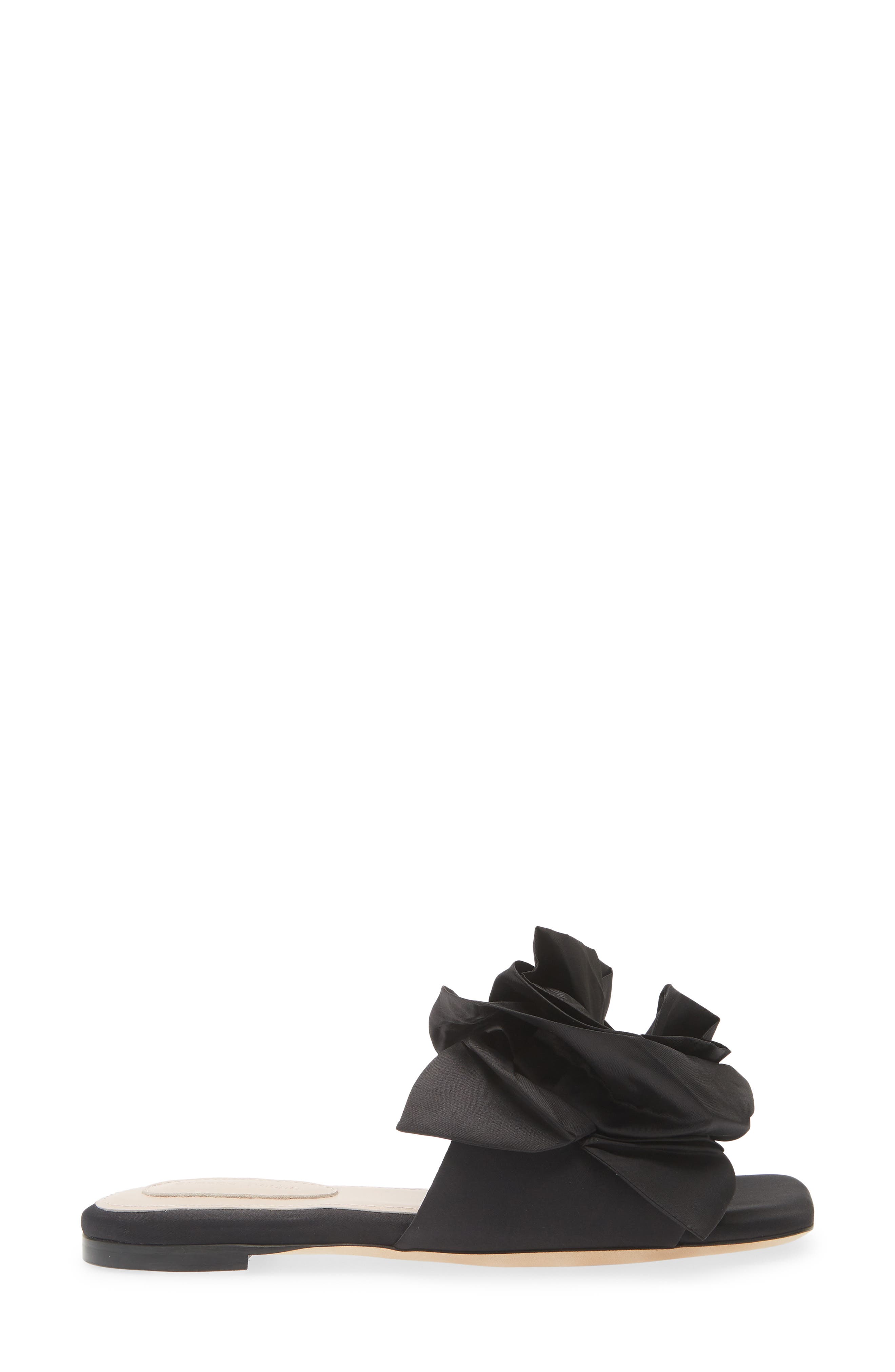 Simone Rocha Pressed Rosette Slide Sandal, Alternate, color, Black/ Black