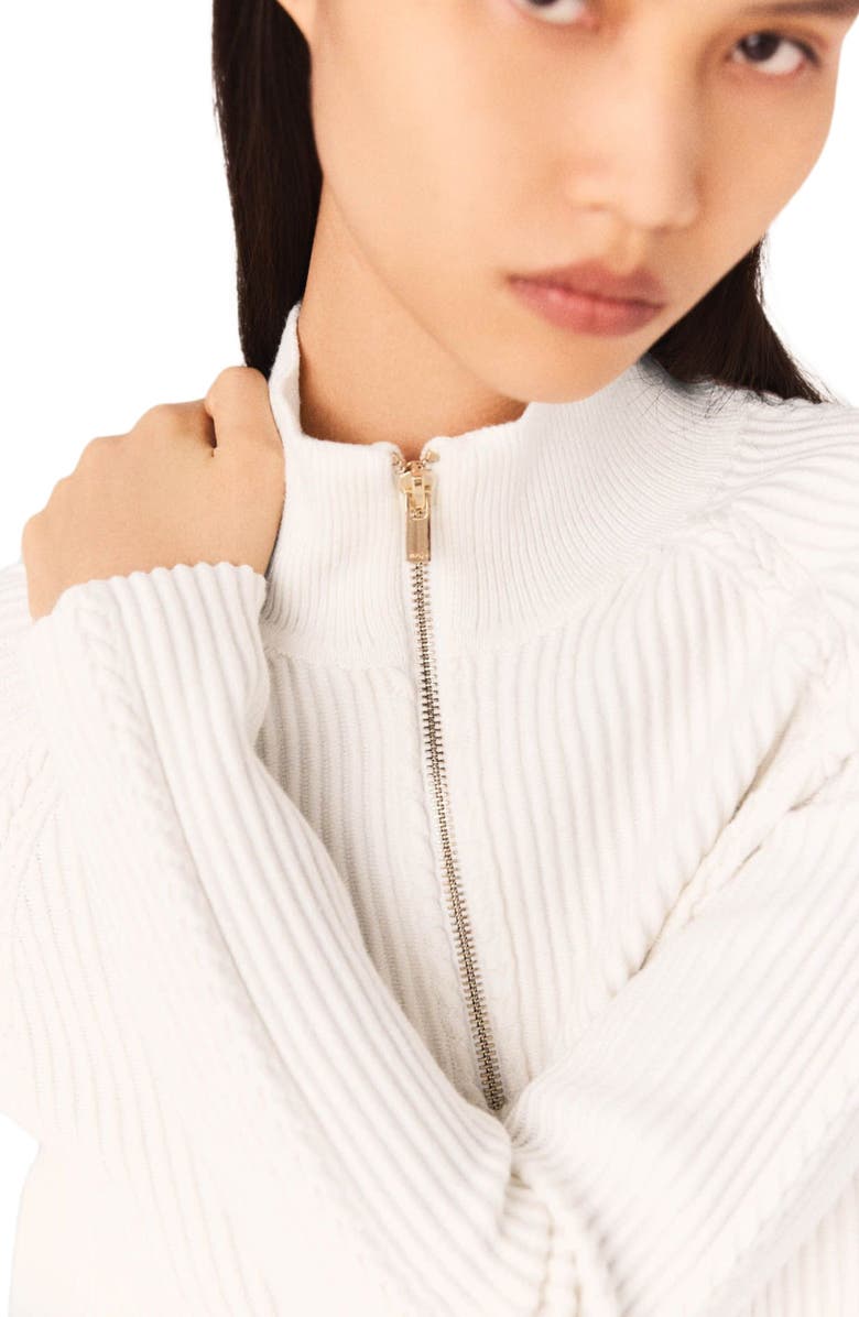 maje High-neck sweater, Alternate, color, Ecru