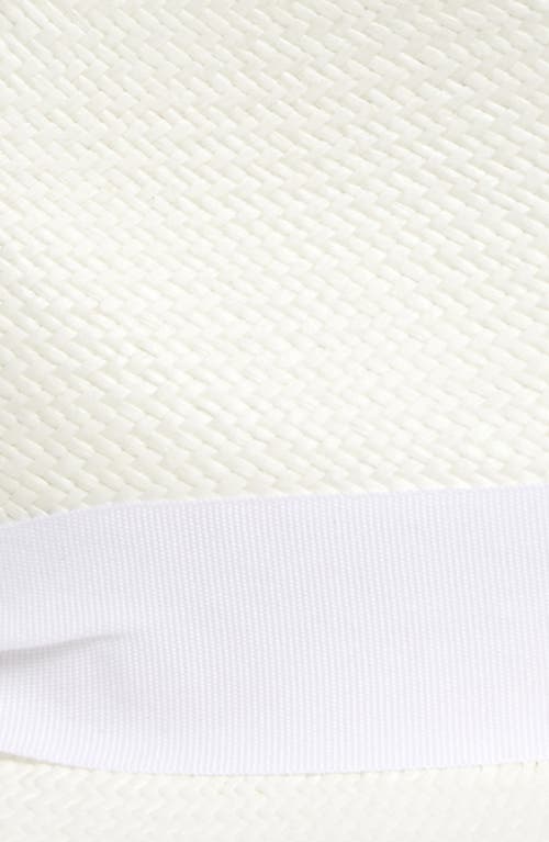 René Mantilla, New York Handwoven Straw Fedora In White