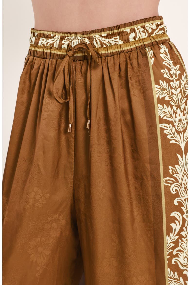 Wide Leg Print Pants, Alternate, color, CAMEL