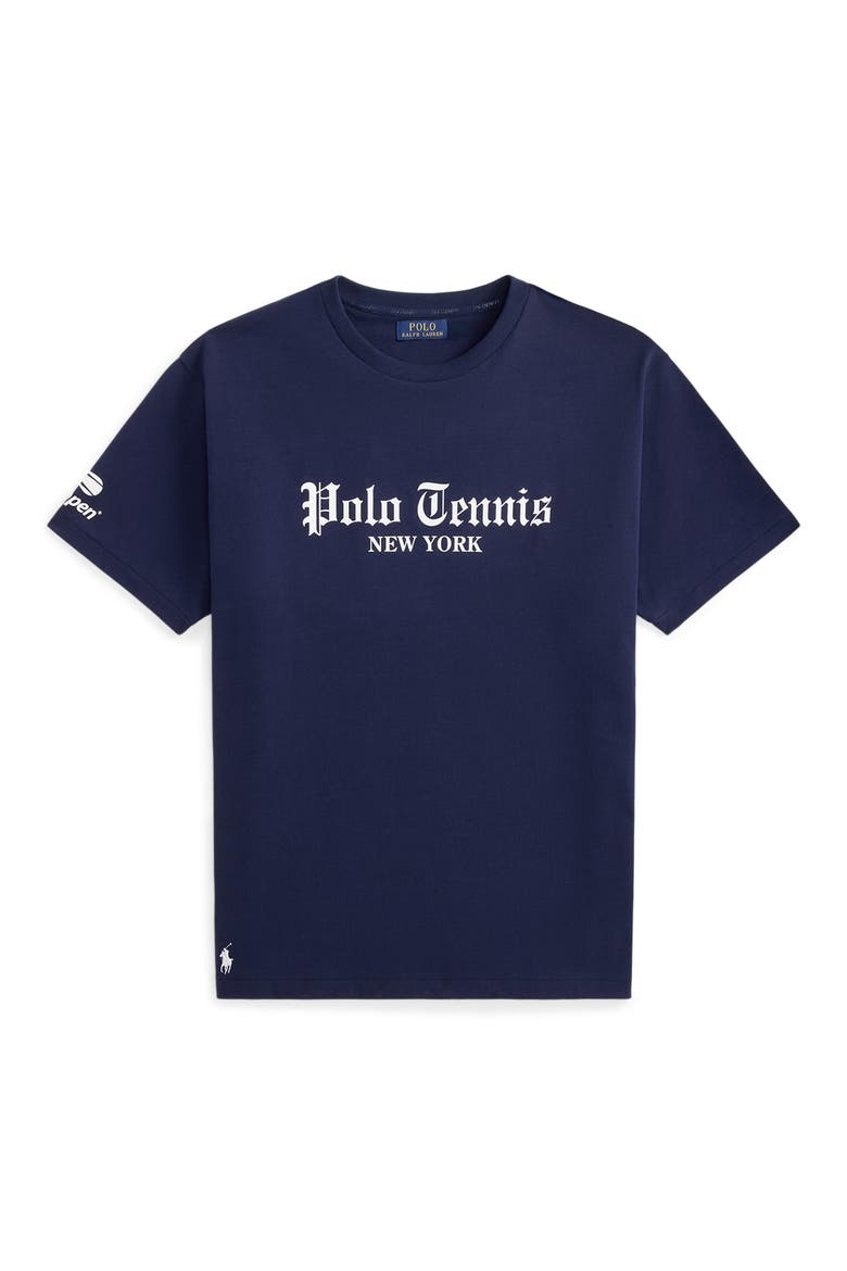US Open Big Fit Polo Tennis Cotton Graphic T-Shirt, Alternate, color, NAVY