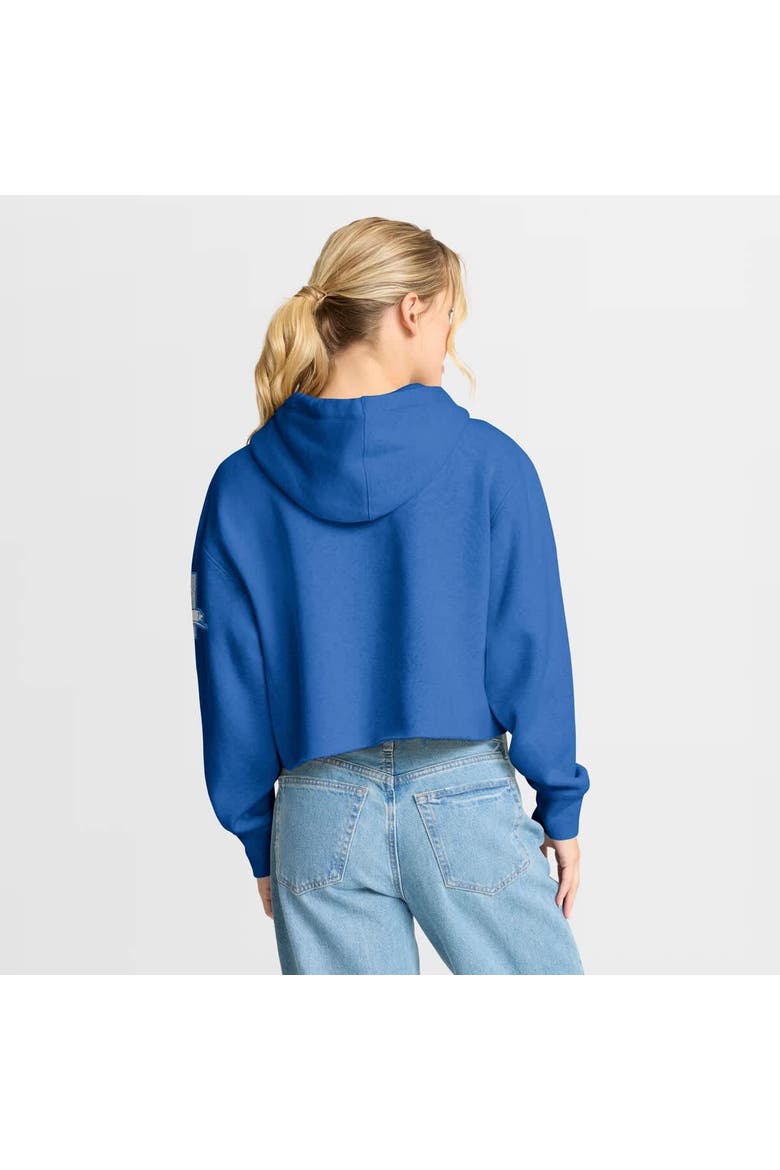 Women's Fanatics Blue Detroit Lions Oversized Hometown Heritage Cropped Hoodie, Alternate, color, Blue