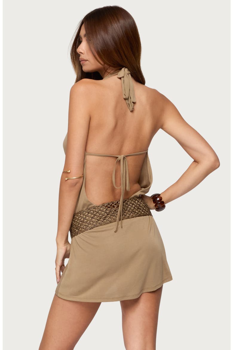 Lukka Halter Minidress, Alternate, color, MOCHA