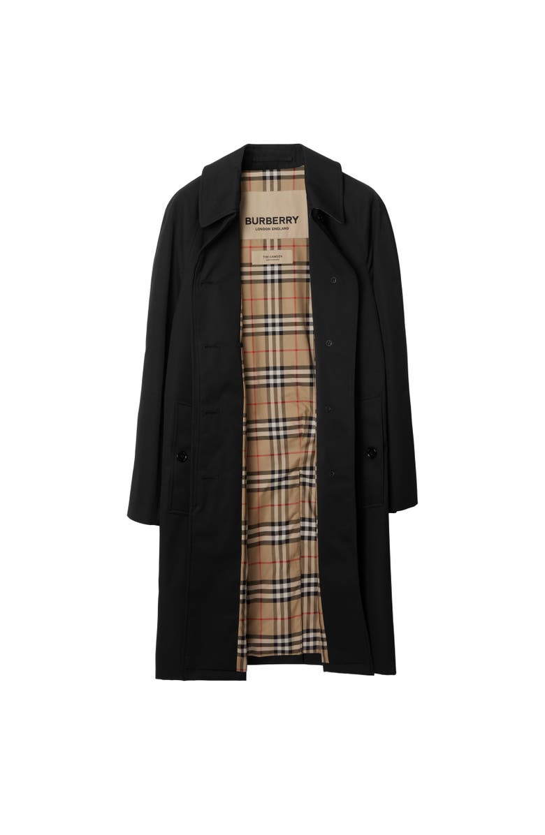 Burberry Mid-length Tropical Gabardine Camden Car Coat, Alternate, color, Black