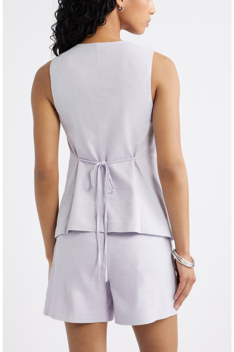 Linen Blend Vest, Alternate, color, PURPLE EVENING