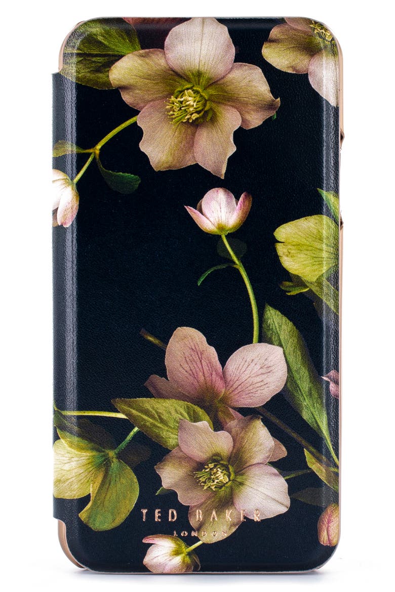 Arboretum iPhone X/Xs/Xs Max & XR Mirror Folio Case, Main, color, BLACK
