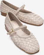 Forever & Always Shoes Yevora Leather Woven Strap Ballet Flat