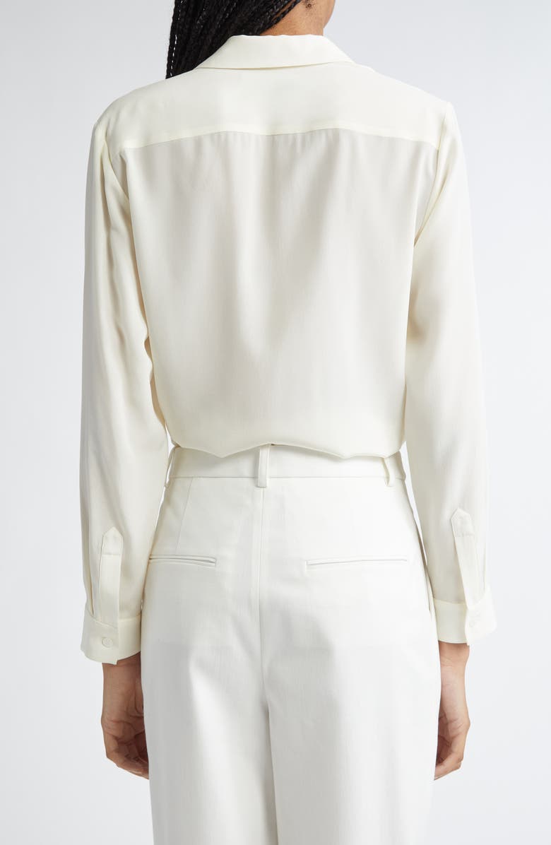 PARTOW Edie Silk Crêpe de Chine Buttton-Up Shirt, Alternate, color, Ivory