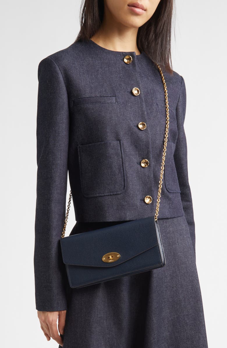 Mulberry Darley Leather Clutch, Alternate, color, Night Sky