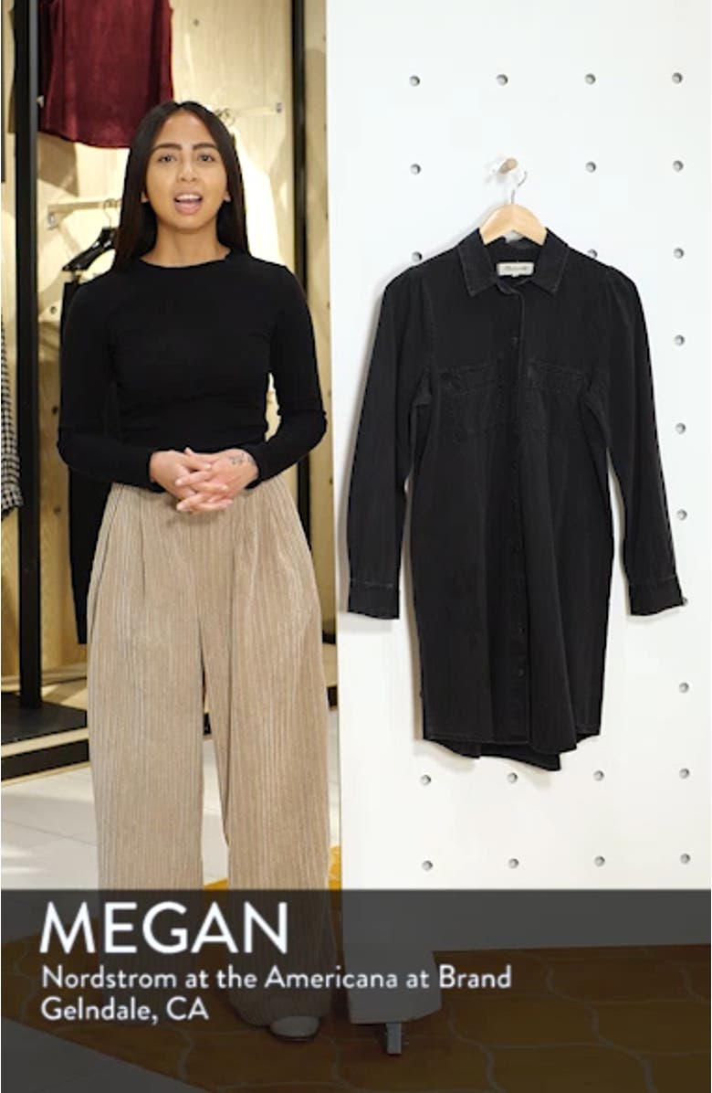 Denim Puff Sleeve Shirtdress, sales video thumbnail