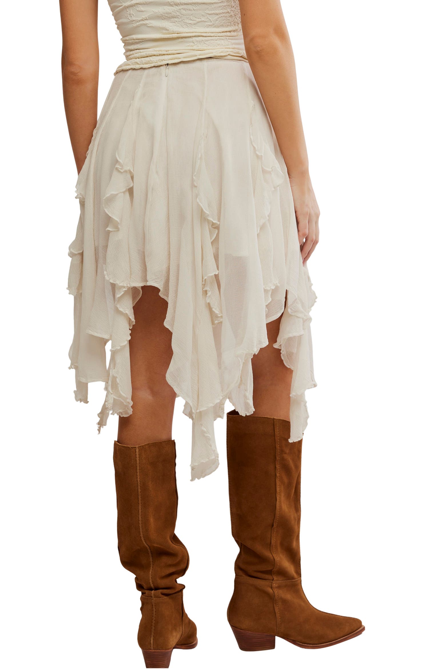 Handkerchief Ruffle Free People Susanna Ruffle Handkerchief Hem Midi Skirt (Women ...