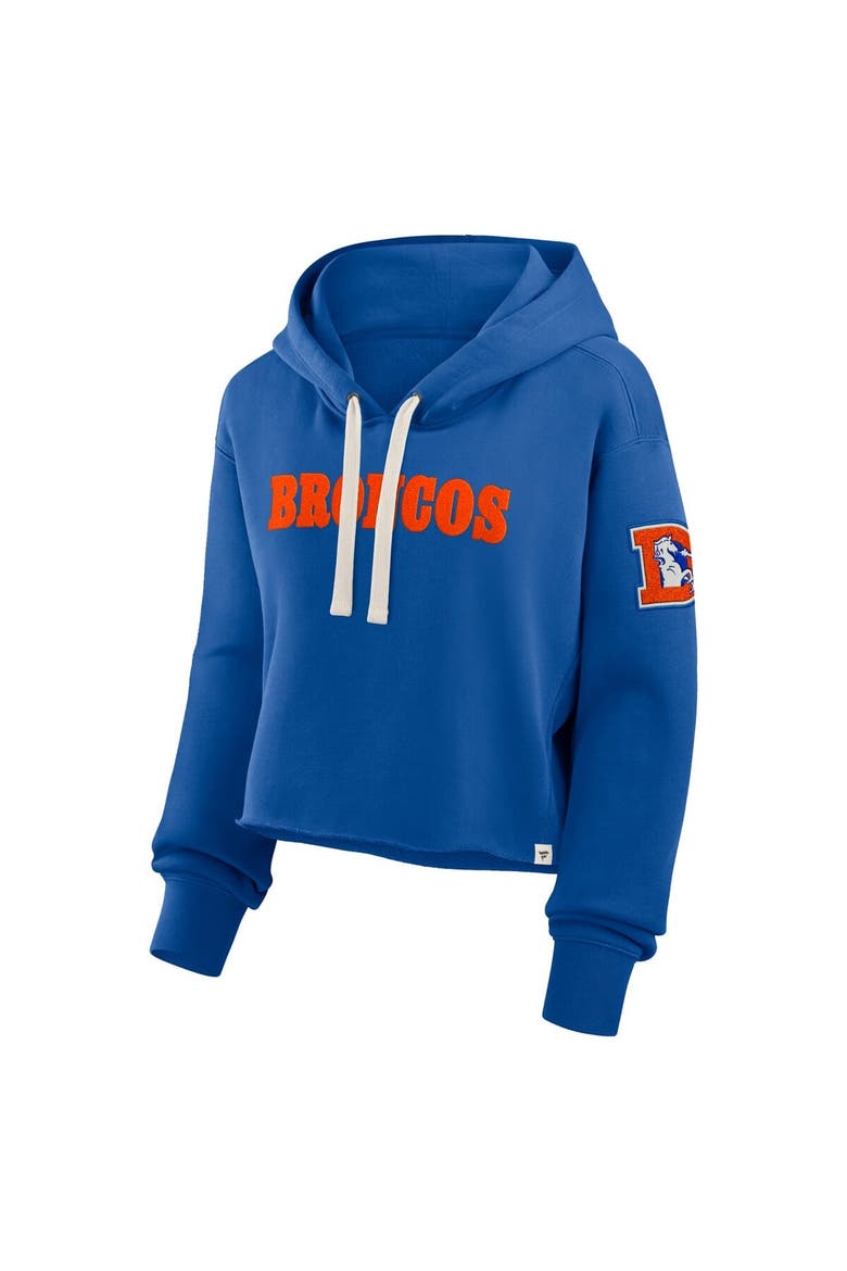 Women's Fanatics Royal Denver Broncos Oversized Hometown Heritage Cropped Hoodie, Alternate, color, Royal