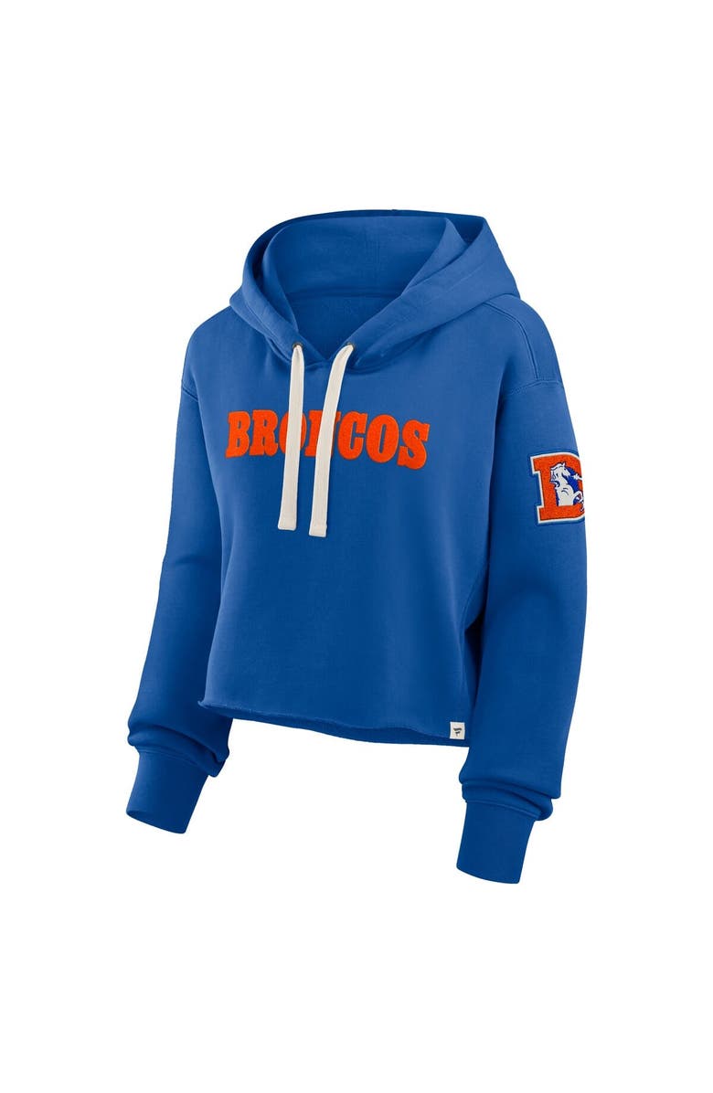 FANATICS Women's Fanatics Royal Denver Broncos Oversized Hometown Heritage Cropped Hoodie, Alternate, color, Royal
