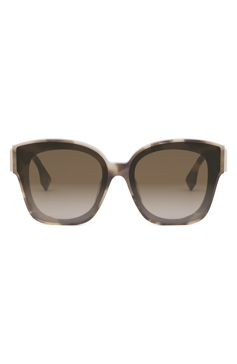 Fendi 'Fendi First 63mm Square Sunglasses, Main, color, Havana/ Other / Gradient Brown