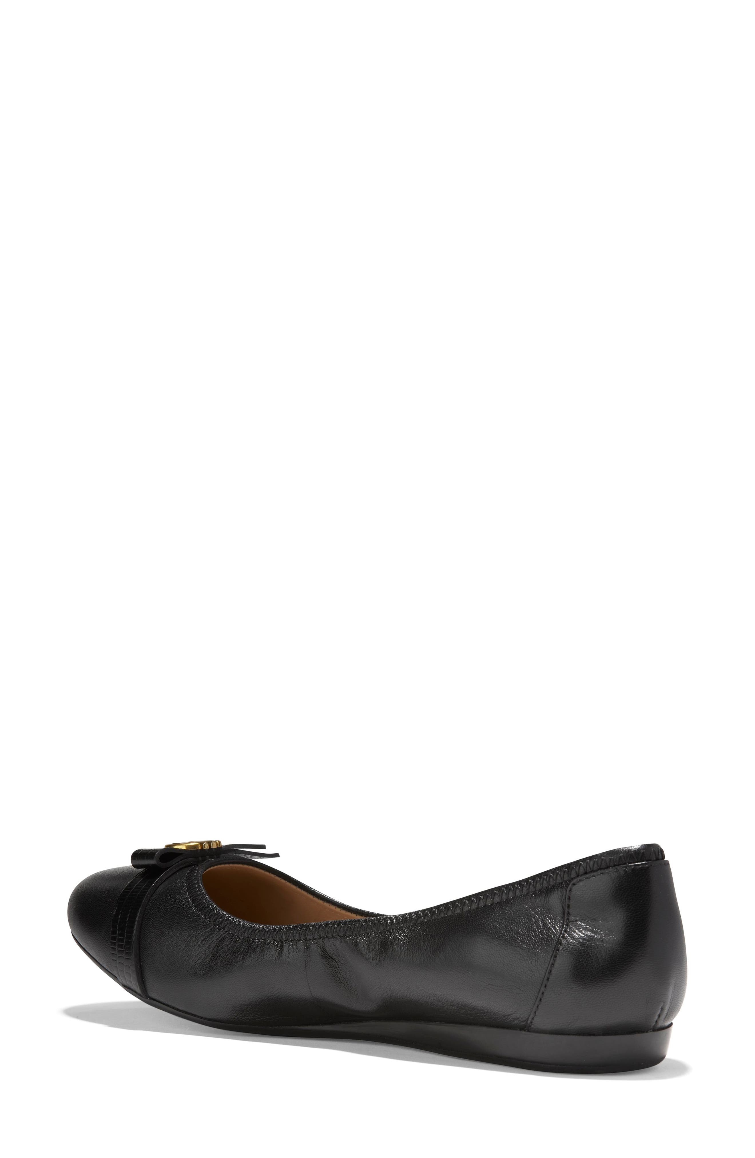 Cole Haan Tova Bow Ballet Flat, Alternate, color, Black Shee