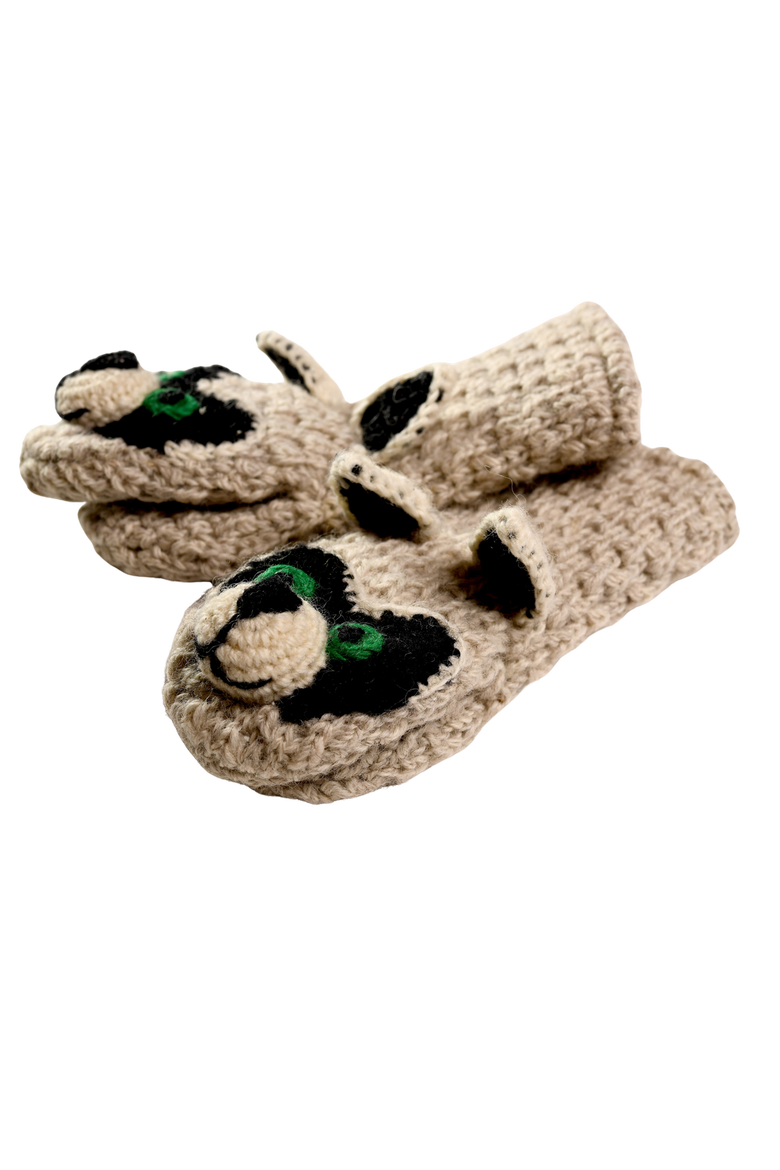 Crochet Rockey Racoon Mittens, Alternate, color, White