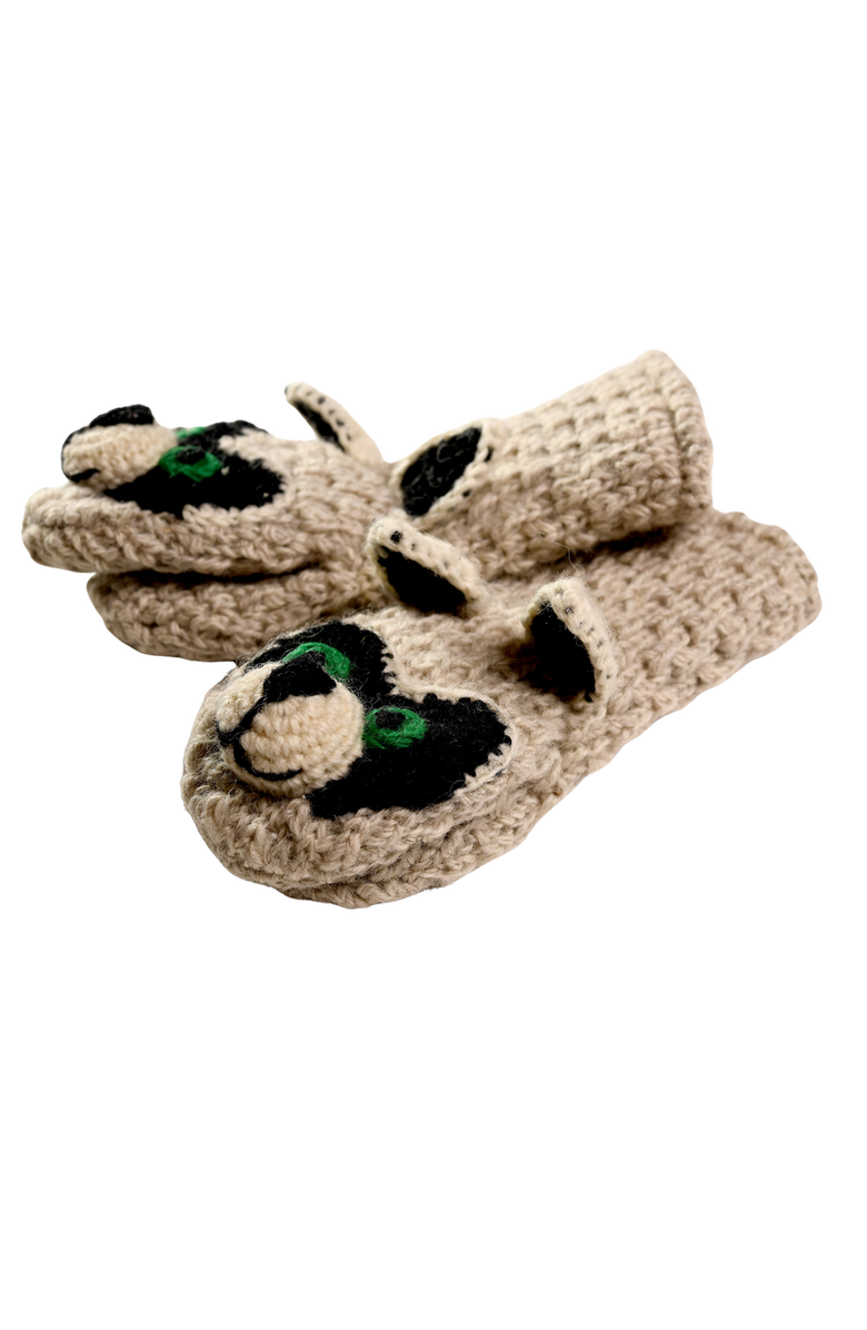 Nirvanna Designs Crochet Rockey Racoon Mittens, Alternate, color, White