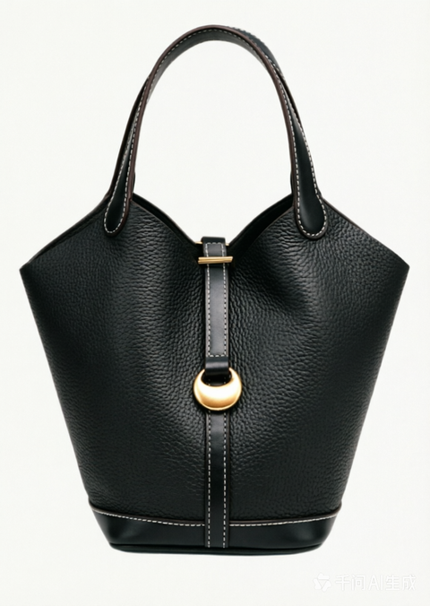 Monaco Genuine Pebble Leather Bucket Bag