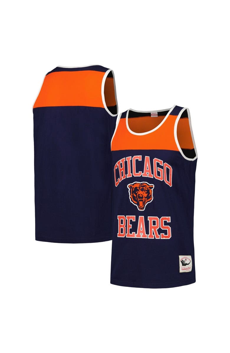 Mitchell & Ness Men's Mitchell & Ness Navy/Orange Chicago Bears Heritage Colorblock Tank Top, Main, color, Navy
