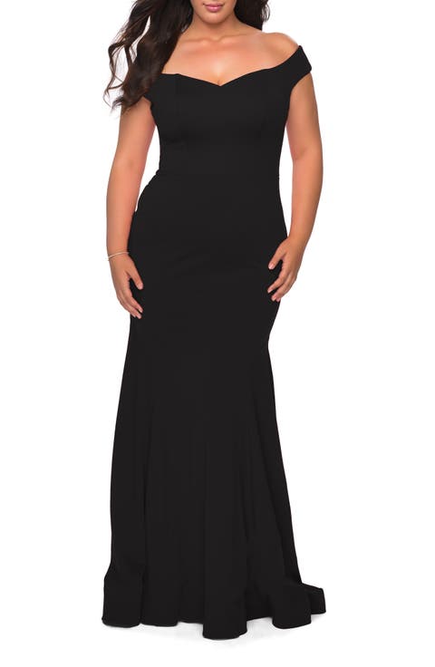 Off the Shoulder Plus Size Jersey Dress