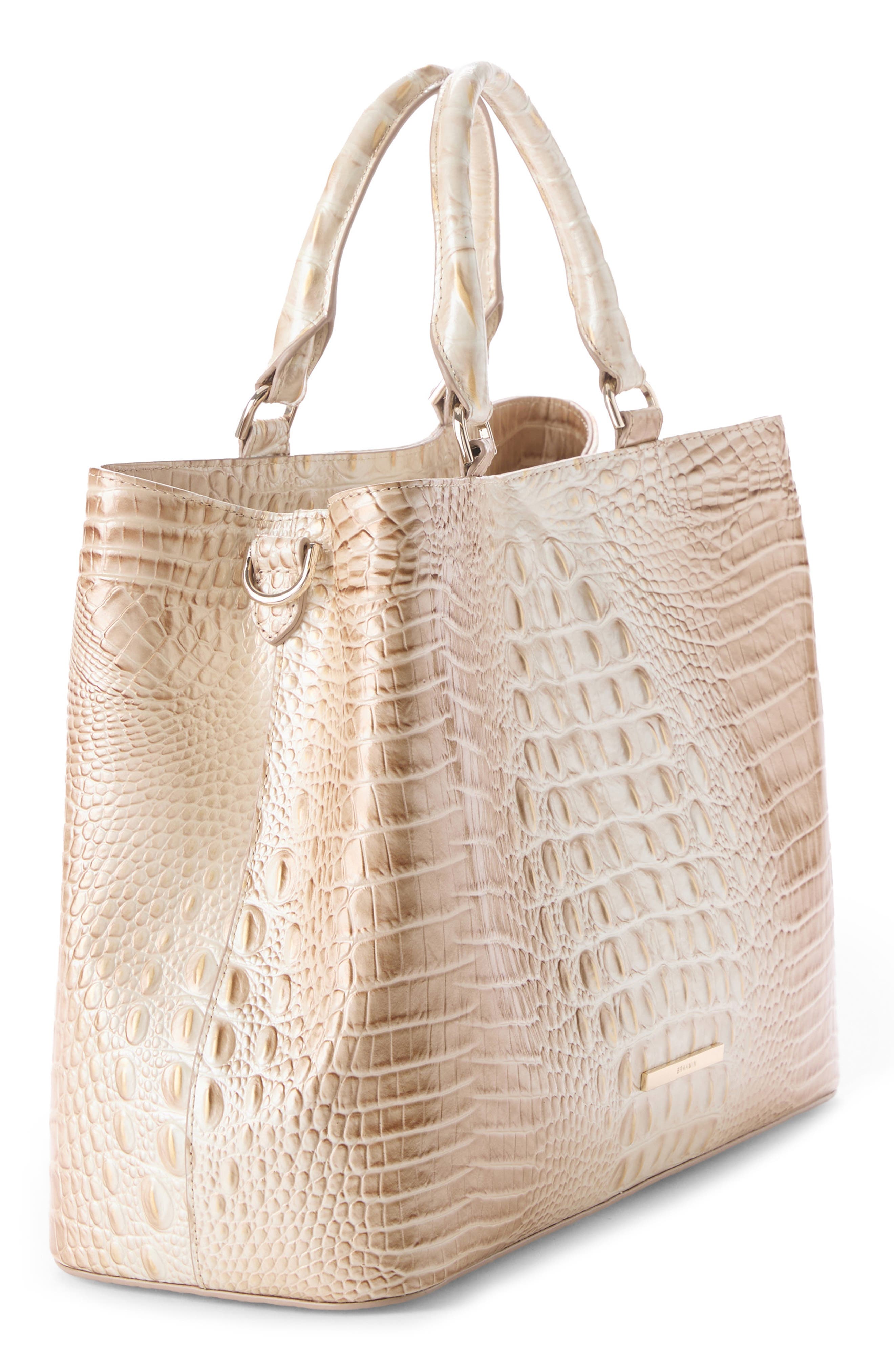 Denise Croc Embossed Leather Tote, Alternate, color, CONTOUR