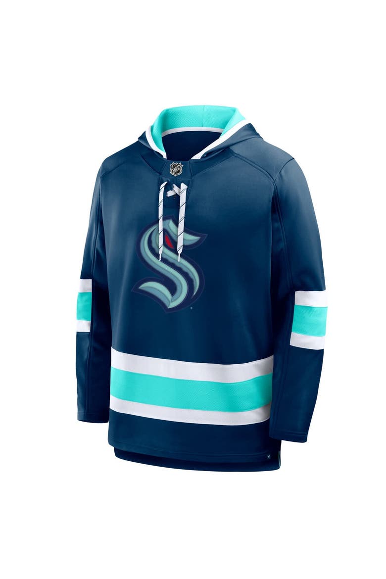 Men's Fanatics  Deep Sea Blue Seattle Kraken Prime Time Fleece Hoodie, Alternate, color, Blue